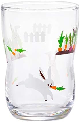 Strong Child Glass S&M Pair Set, Hide and Seek Rabbit, Adelia/Ishizuka Glass (6086/6087)