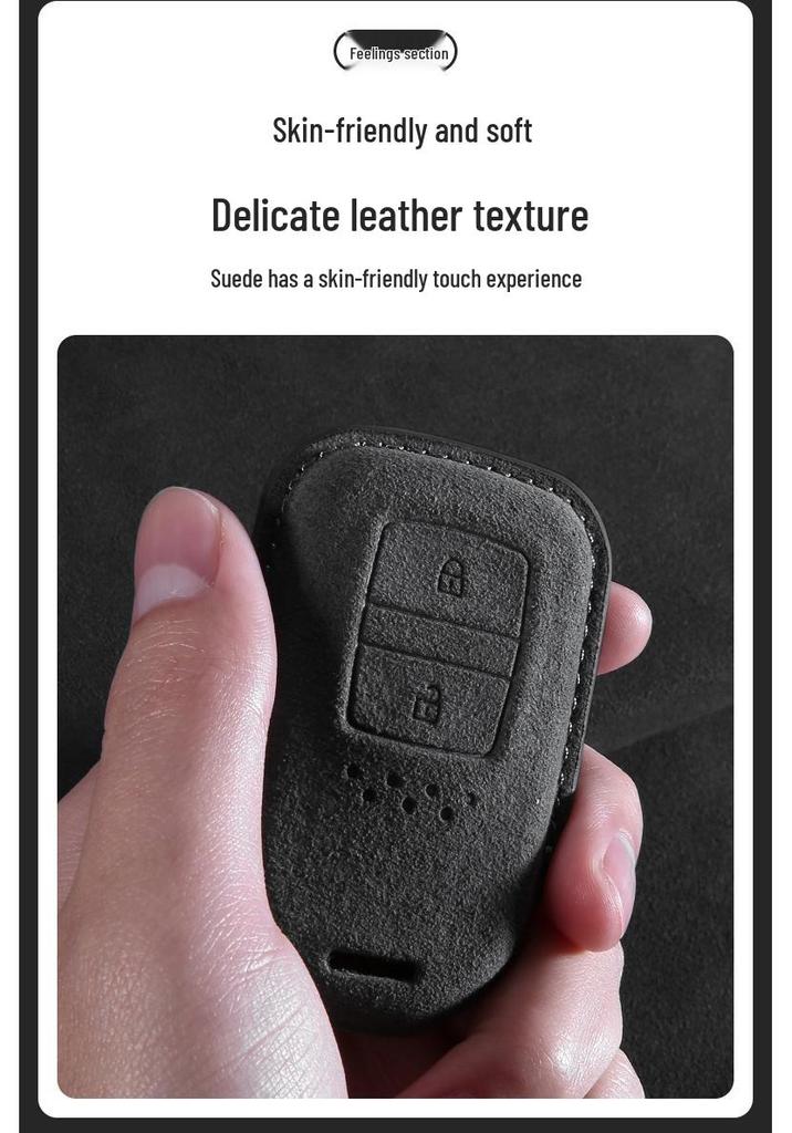 Compatible Car Key Case for Honda CRV, Accord 10th Gen, Civic, XRV, Guandao, Lingpai, Haoying, Binzhi - Cowhide Leather Bag