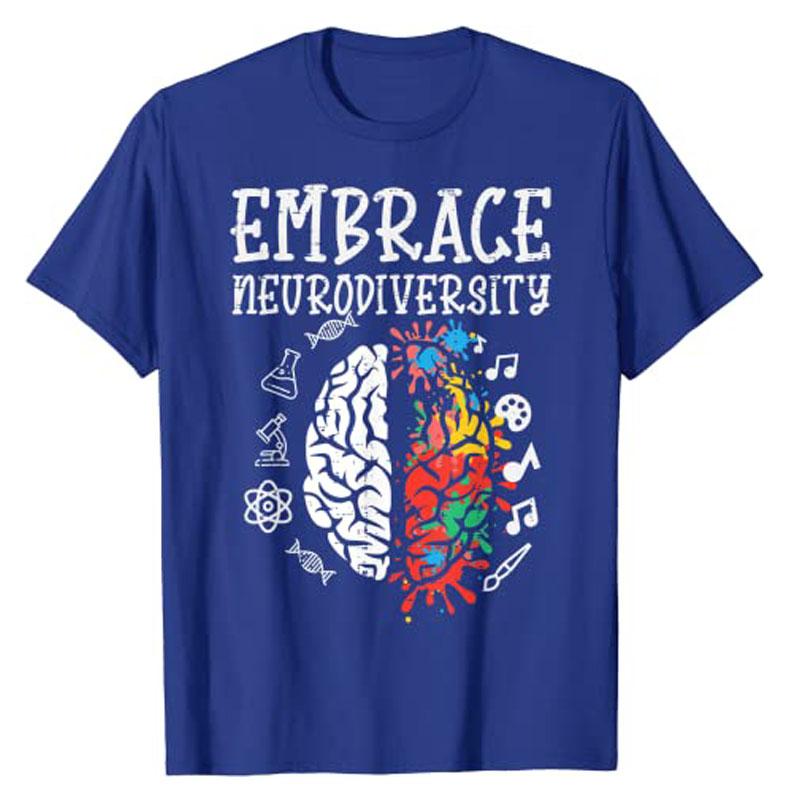

Embrace Neurodiversity Autism Awareness ASD Unisex Women Kids TShirt Aesthetic Clothes Graphic Tee Casual Tops Gifts Short Sleeve S
