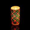 Handcrafted Multicoloured Glass Beads Decoared Cylendrical Shape Mosaic Glass Table Lamp