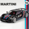 1/18 Porsche 918 Spyder Martini Alloy Sports Car Model Diecasts Metal Toy Racing Car Vehicles Model Simulation Sound and Light Kids Gift