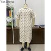 Women Nightgown Summer Polka Dot Print Milk‑Silk Loose Plus Size Long Robe Home Loungewear For Sleep
