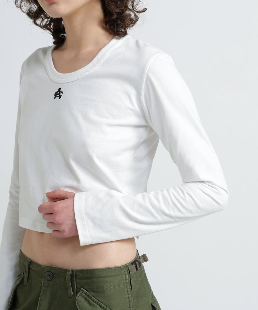 AVIREX Limited Edition Short Embroidery Logo T-Shirt Women's M 033 Off White 783-5230606