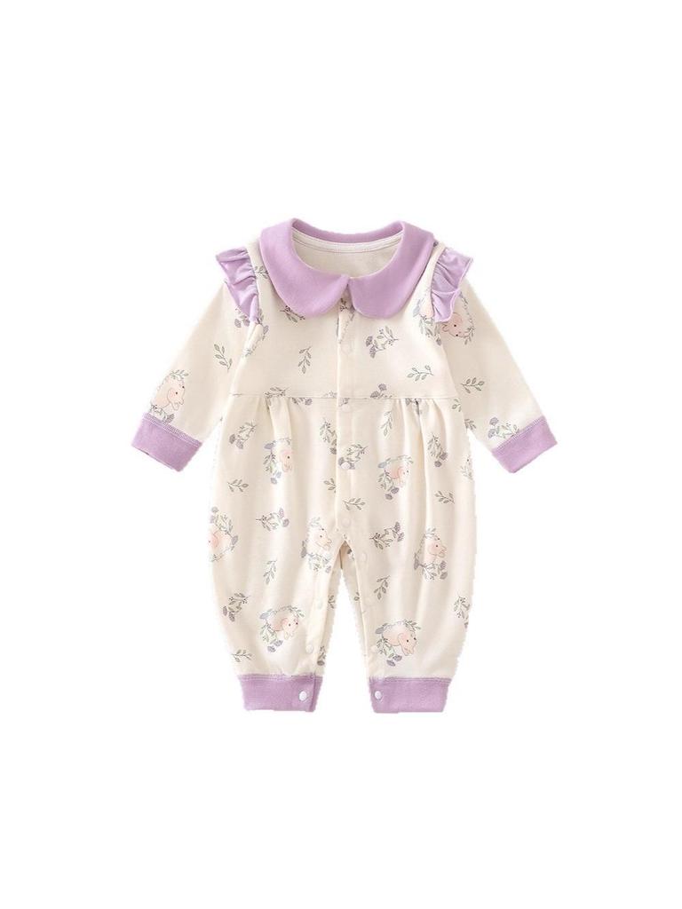 Neugeborenen Baumwoll Baby Strampler Set - 5 Teile für Frühling & Herbst, Kurzarm Schlafanzüge