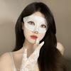 Halloween Party Pattern Half Face Mask Adult High-End Princess Dance Cosplay Dark Wind Mask Props