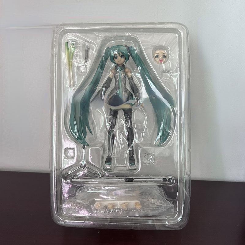 14cm Anime Hatsune Miku Figma 014 Joint Movable Face Change Boxed Doll PVC Action Figure Cute Model Toys Birthday Gift For Girls