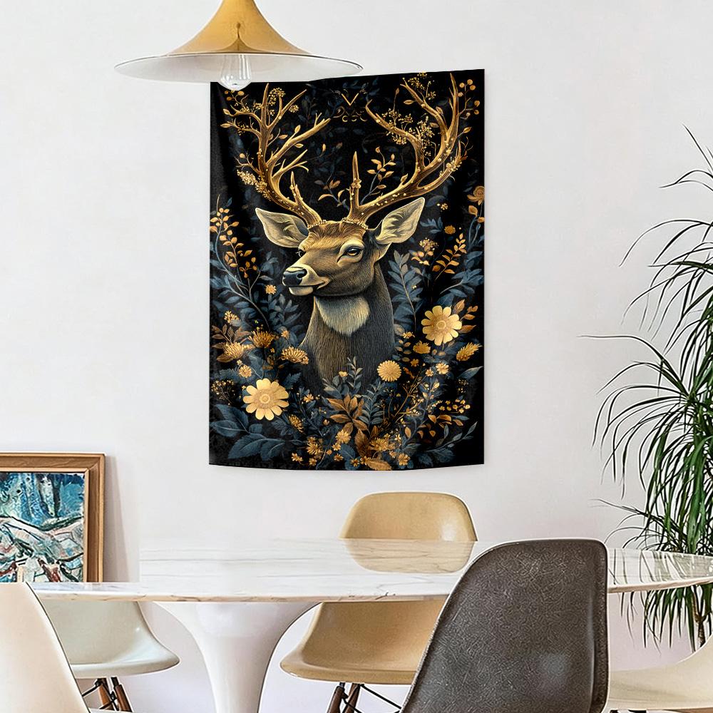 Deer Wall Decor Tapestry Art For Pet Memorial Birthdaywedding Party Backdrop Family Gift