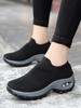Women Sneakers Fashion Breathable Walking Mesh Platform Shoes Sneakers For Women Gym Vulcanized Shoes Black