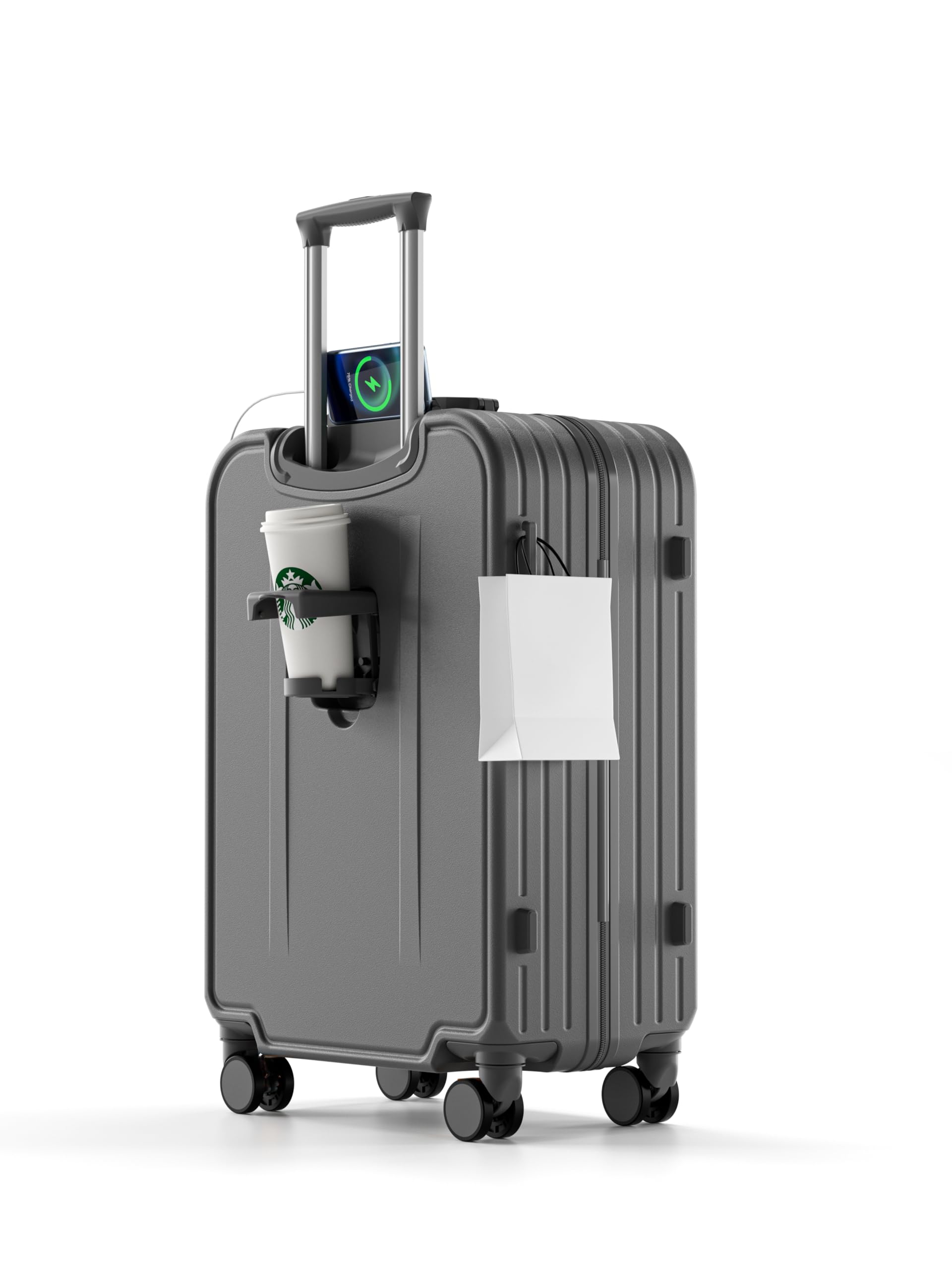 

Сумка для транспортування з USB-зарядкою Ультравелика подвійна сумка на 360 градусів, оснащена валізою TSA Business Grey [MULARDA], футляром для ручної кладі, портом, сірий колір