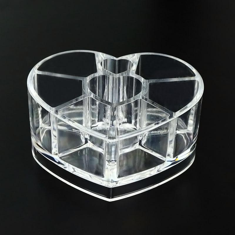 Heart-Shaped Transparent Makeup Organizer for Brushes, Pencils, and Lipsticks