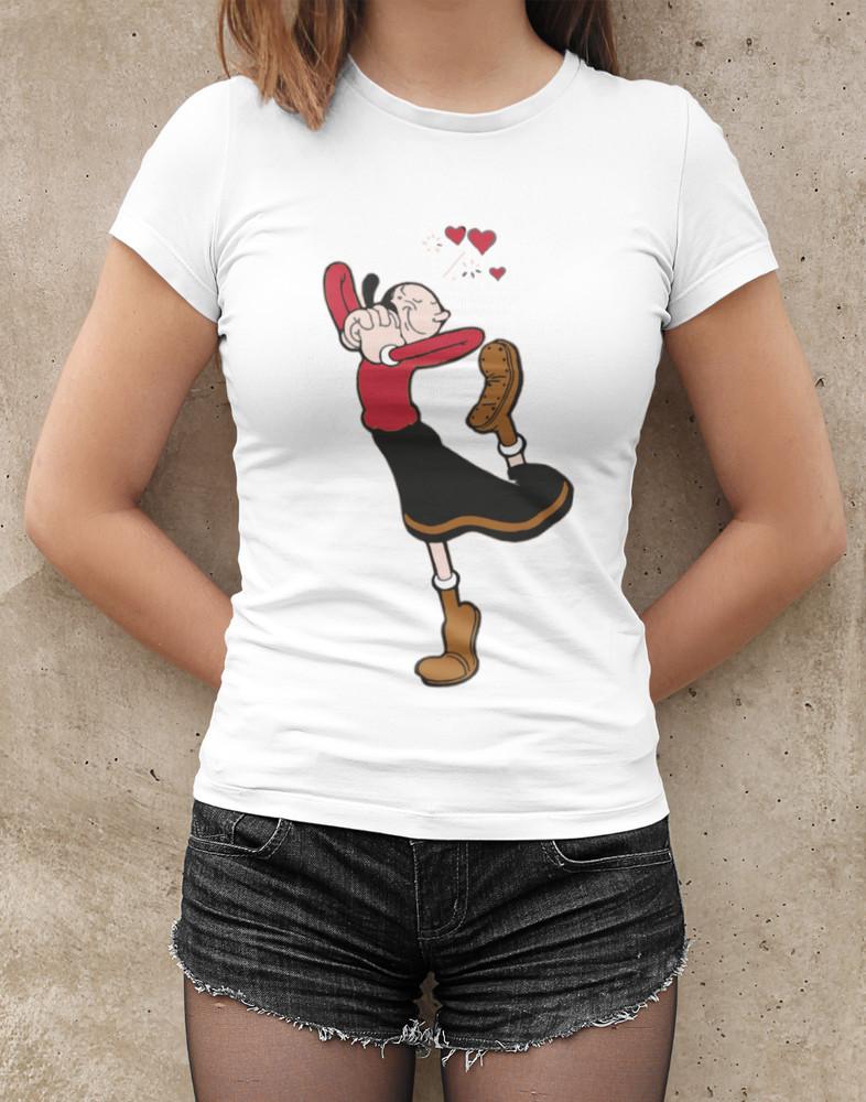 Retro Popeye's girlfriend Olive Oyl Bio Damen T-Shirt Tailliert S-XXL