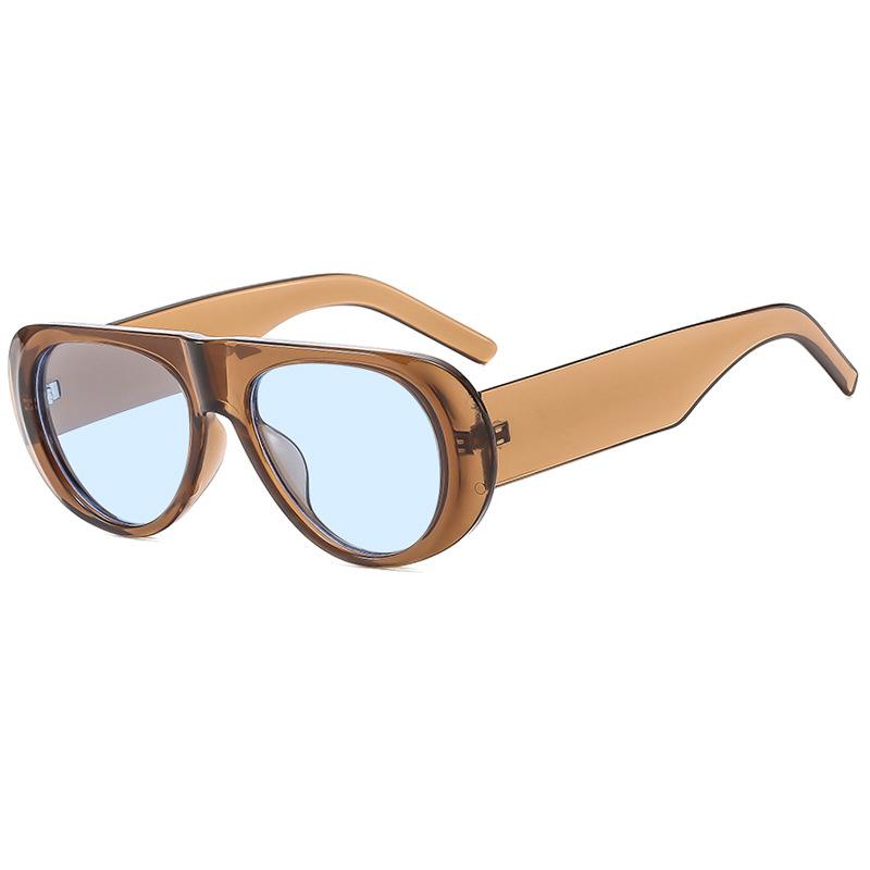 SHAUNA Ins Popular Fashion Pilot Women Sunglasses Retro Blue Green Shades UV400 Men Trending Wide Legs Sun Glasses