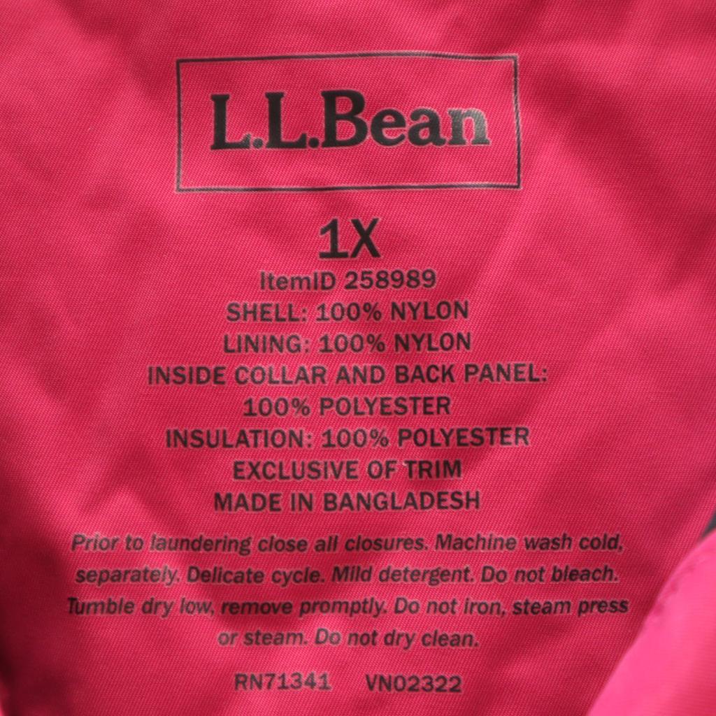 L.L.BEAN Snow Board Batting Jacket 1X Pink Skiing Women Used