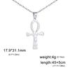 Dawapara Eye of Horus with Ankh Cross Necklace Key of Life Protection Ancient Egypt Jewelry Stainless Steel Necklace