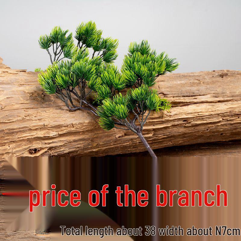 Artificial Pine Bonsai with Juniper Branches and Dried Flowers