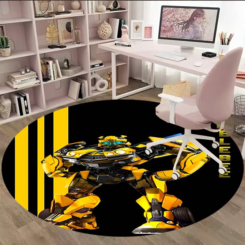 1pc Bumblebee2 Print Round Carpet Chair Round Carpet Suitable for Bedroom Living Room Home Decorative Carpet