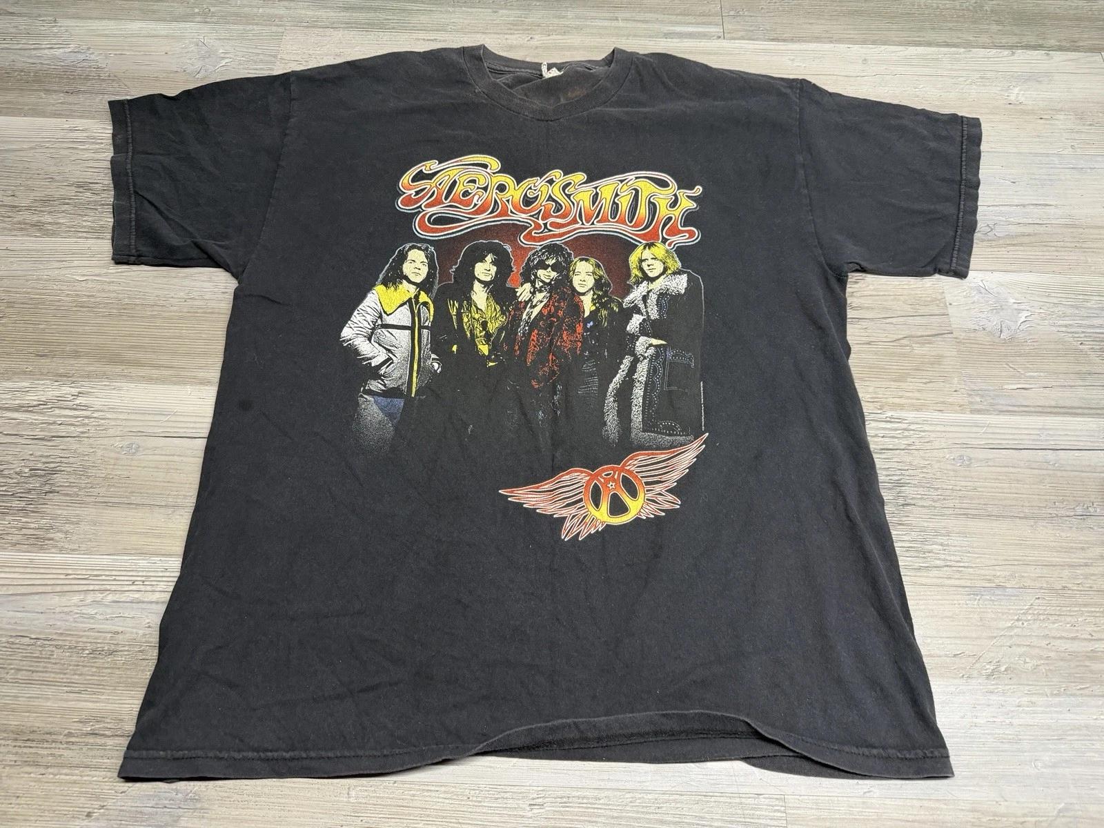 

Aerosmith Interconnect Rocks Concert T-Shirt 2015 Rock Band Double Sided Size XL M