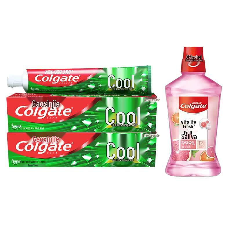 Colgate Ice Cool Tea Toothpaste Fresh Fruit Mouthwash Oral Care Set