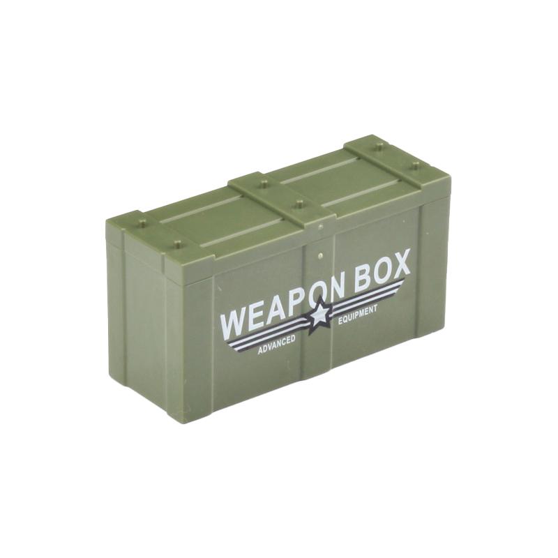 Contenedor Beige MOC Cajas de Armas Militares Ladrillos Accesorios Escena del Ejército WW2 Piezas de Bloques de Construcción Envío SWAT