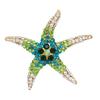 Romantic Fashionable Starfish Brooch with Full Rhinestones Sea Animal Buckle Pins Alloy for Parties Weddings Plating Technology