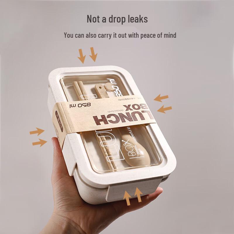 Anvelo 850ml Wheat Straw Compartmented Lunch Box