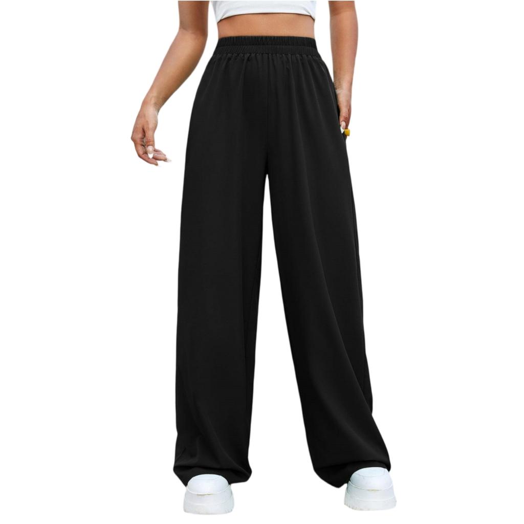 Modne damskie luźne, dopasowujące się wyszczuplające spodnie z prostymi nogawkami do jogi i fitnessu