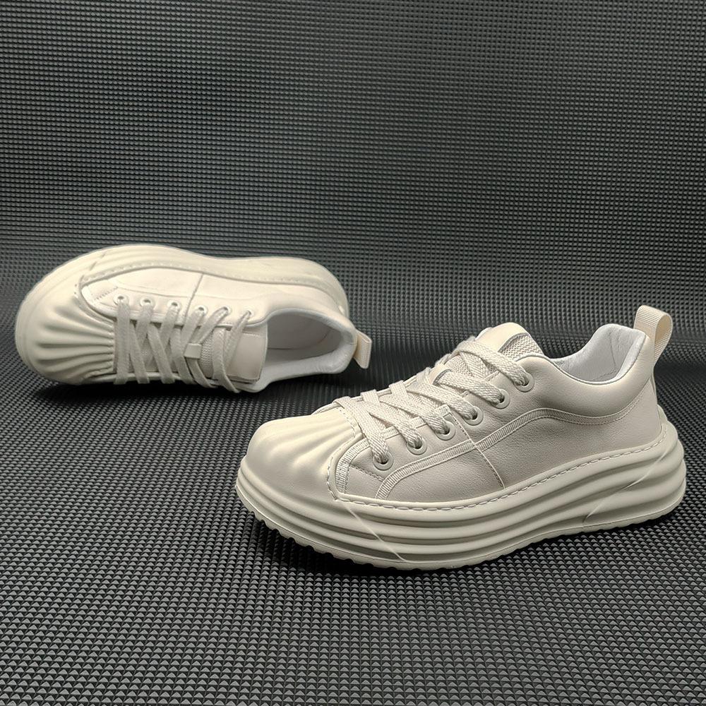 Boys' First-layer Cowhide Platform Running Shoes Board Shoes Men's Trendy Shoes European Station Men's Shoes Shell Head Men's Casual Shoes