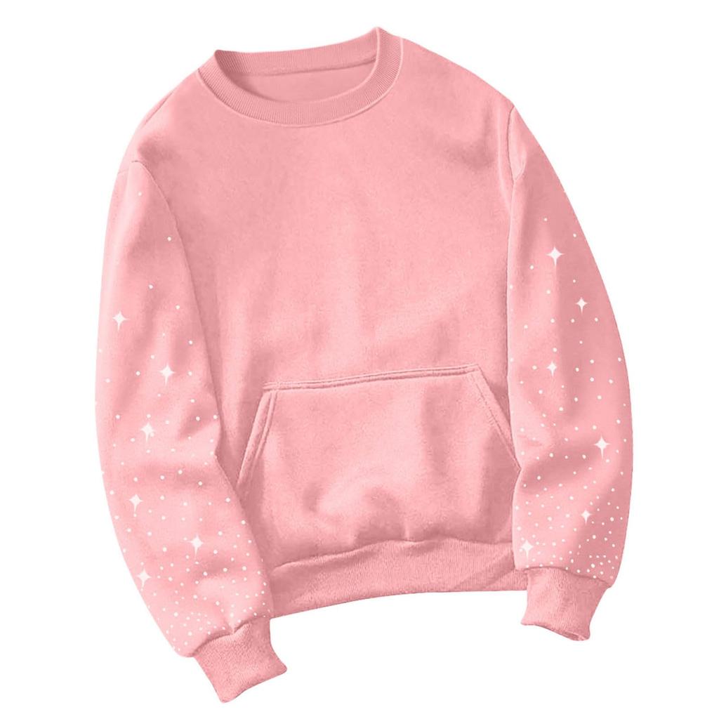 Women's Fashionable Casual Commuting Sport Pullover Long-sleeved Rhinestone-embroidered Loose-fitting Hoodie
