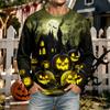 Men's Halloween Long Sleeve Neck T-Shirt for Casual Comfort