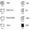 Fixed wheel set 160mm 500kg FTAU 1603 aluminum-polyurethane