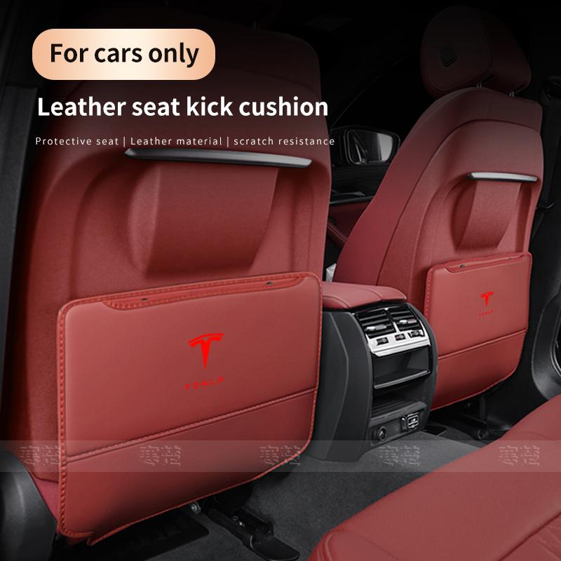 Für Tesla Model 3 Model Y Model S Model X Auto-Rücksitz-Aufbewahrungstasche Sitzrückseite Verschleißschutz Rückenlehnen-Schutz Anti-Kick-Pad