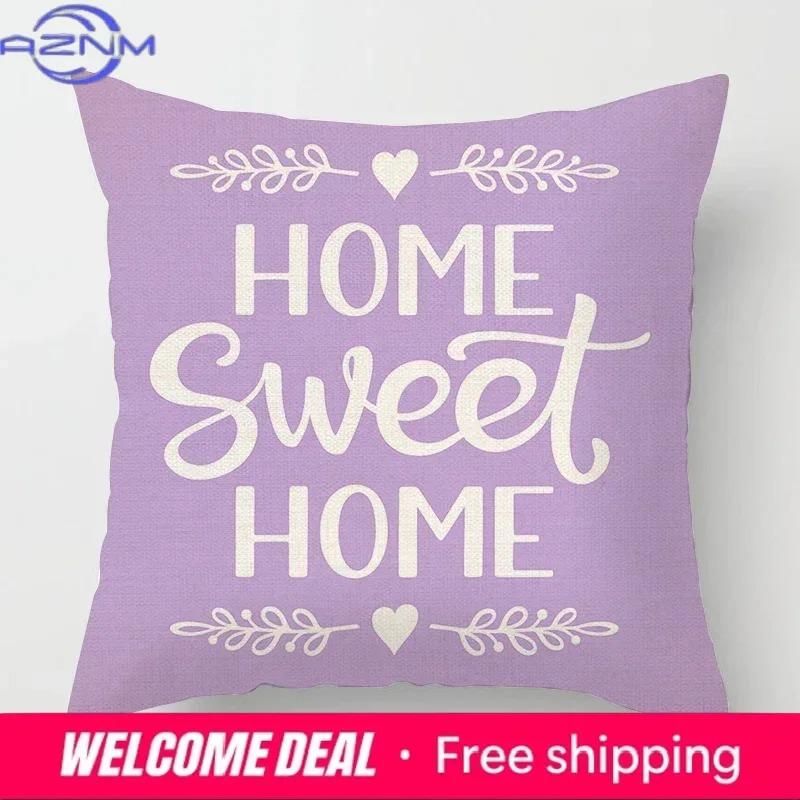 Geometric Light Purple Pillow Cover 50*50 Living Room Sofa Cushion Cover 40*40 Solid Color Decorative Cushion Cover Home Decor