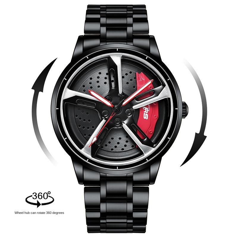 SVJ Men's Watch Car Wheel Modified Rs7 Men's Watch Hydraulic Three-dimensional Hollow Quartz Watch