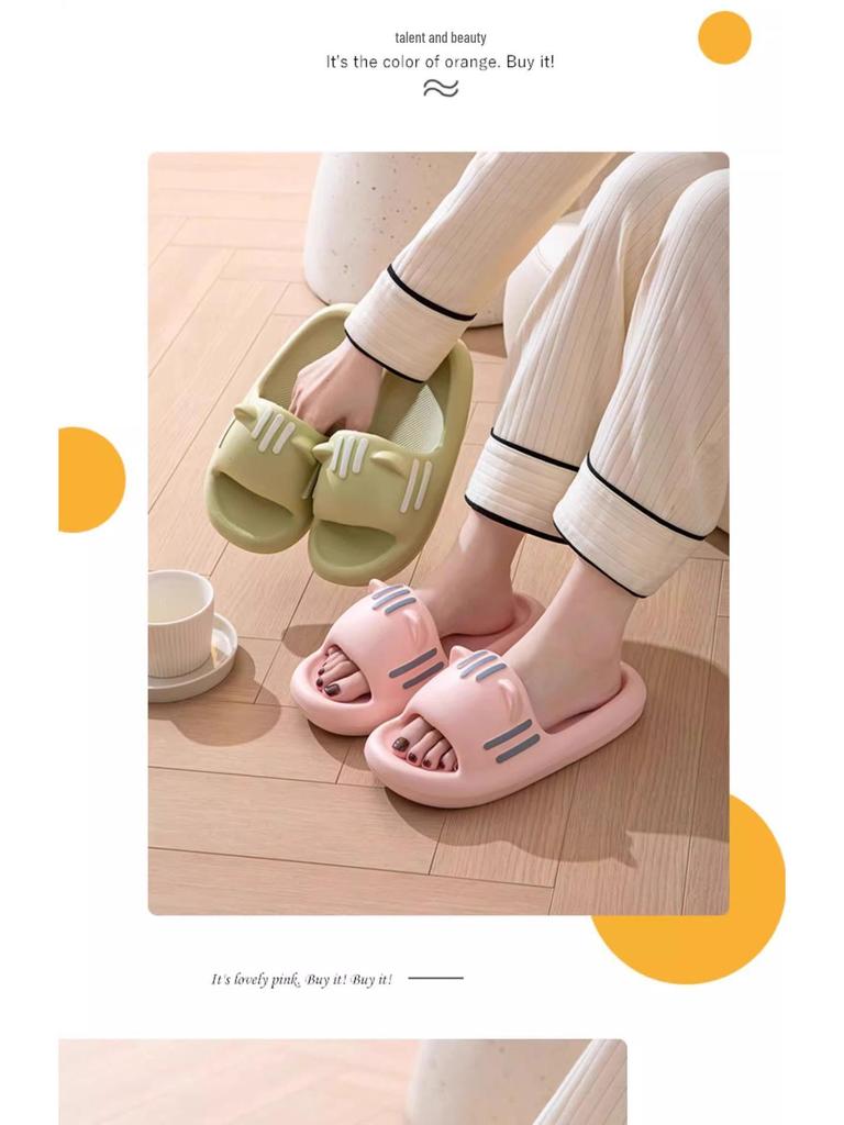 Pantofle s tlustou protiskluzovou podrážkou: Letní Roztomilá a Chladivá Párková Obuv pro Ženy do Interiéru/Exteriéru