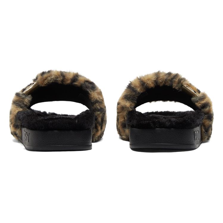 Puma Leadcat 2.0 Casual Soft Comfortable Rubber Sole Leather Patch Slide Sandals Women Sandals Black Yellow 385804-02