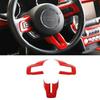 For Ford Mustang 2015+ Red Interior Steering Wheel Cover Trim Bezels Accessories