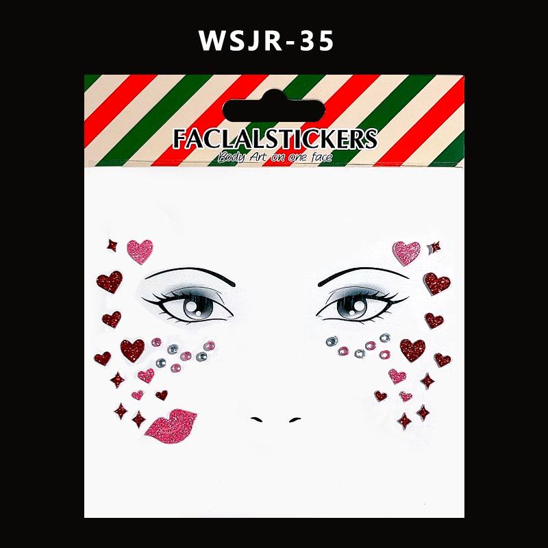 Custom Festival Party Glitter Face Stickers for Christmas & Halloween Makeup