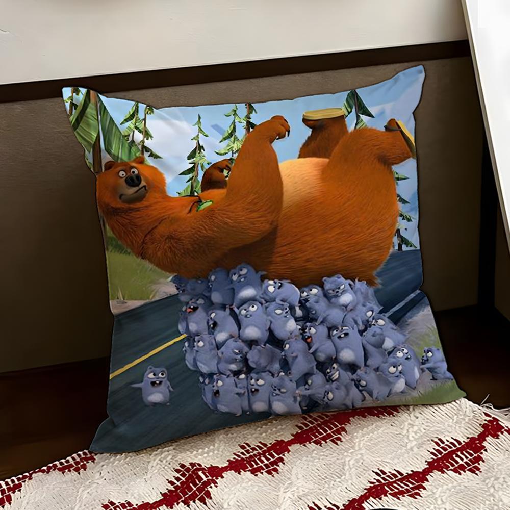 GGrizzly And LLemmings Cushion Cover Reversible Soft Durable Pillow Cover Home Car MultiScene Use for Daily Comfort