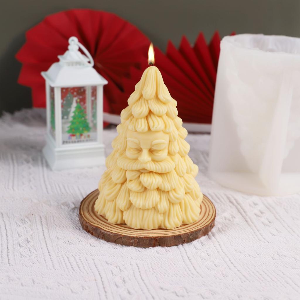 Christmas Three Dimensional Tree Silicone Mold DIY Aromatherapy Candle Mold Handmade Soap Mold for Home Decoration Holiday Gifts