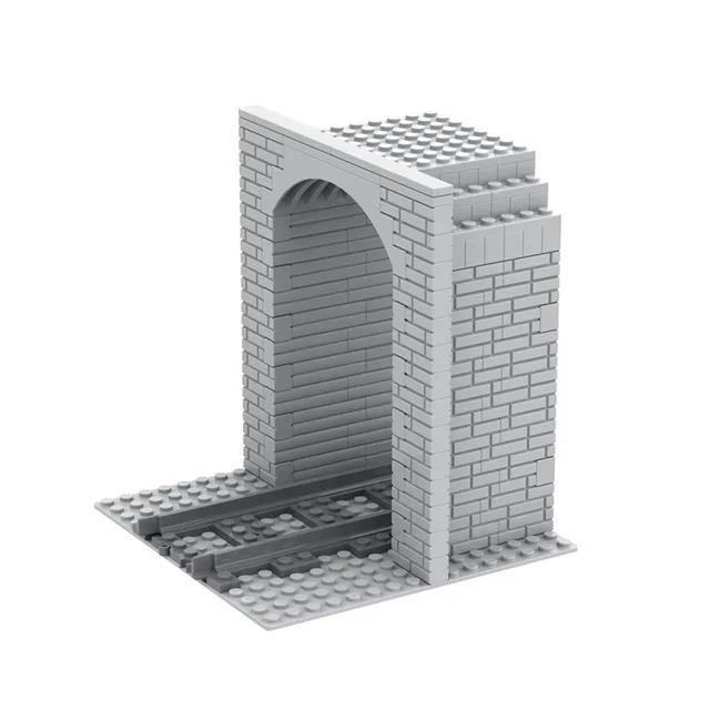 

Train Track Scene MOC Building Block Cave Tunnel City Simulation Train Transportation Railway Brick Assembly Toys Gift for Kids
