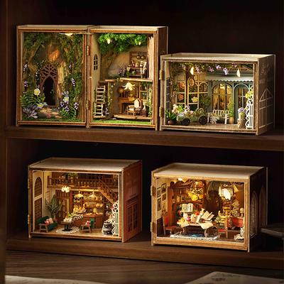 DIY Miniatur Puppenhaus 3D Puzzle Kleines Haus Montage Bau Modellbausatz Spielzeug Zuhause Mit Möbeln Beleuchtung Holzhandwerk Geschenke