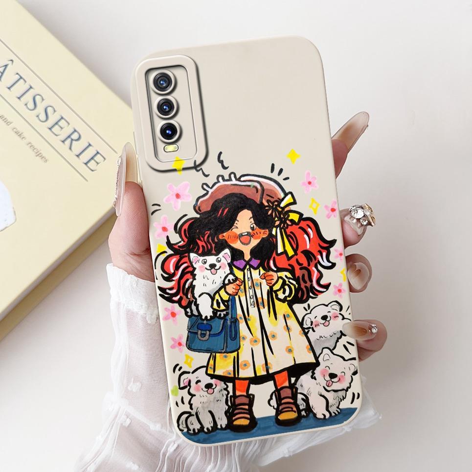 Per Vivo V2027 V2028 V2029 Cover Posteriore Vivo Y11S Y12s Y12a Y20 Y20s Y20i Custodia Girly Fashion Funda Bumper Morbido in Silicone Liquido