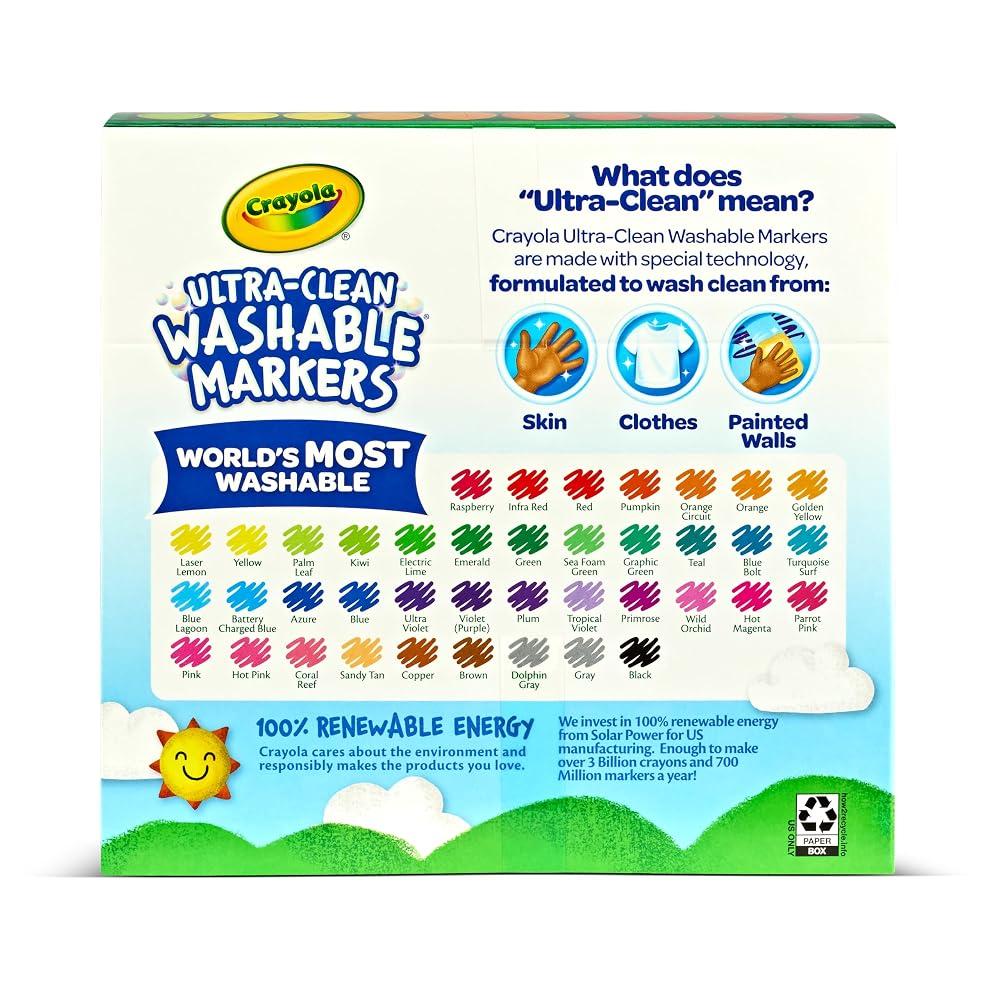 Crayola Water-Removable Marker Pens, 40 Colors, Big Size (587858)