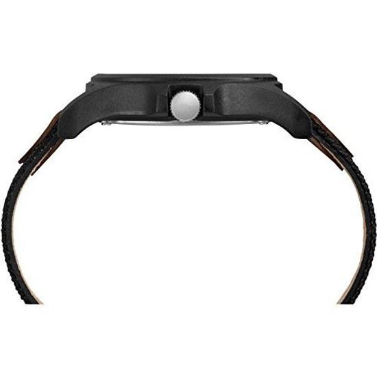 Timex TW4B08200 Expedition Acadia Mens Watch Black Brown White Leather Nylon Strap