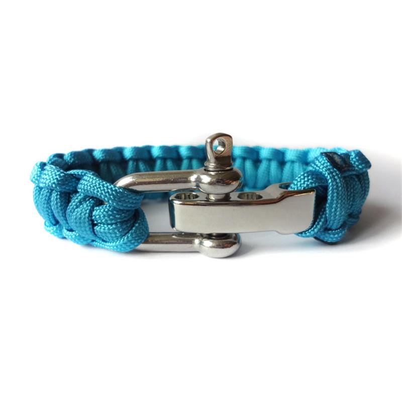 Pulseira de Sobrevivência Ajustável para Homens Mulheres Acampamento ao Ar Livre Emergência Fivela de Aço Inoxidável Pulseira de Paracord
