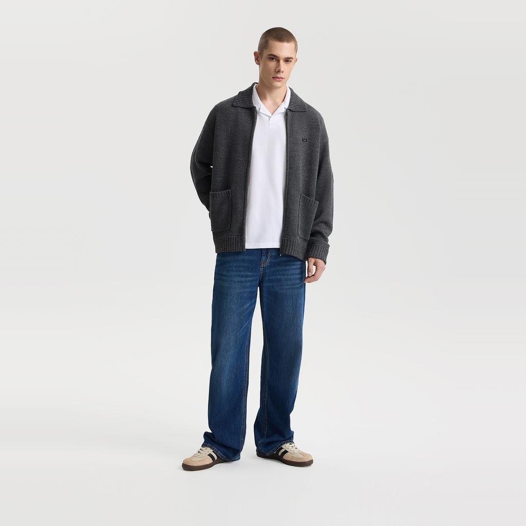Lee Comfortable Polo Collar Small Logo Regular Casual Sweater Men sweater LMT011437CUB00FA09122