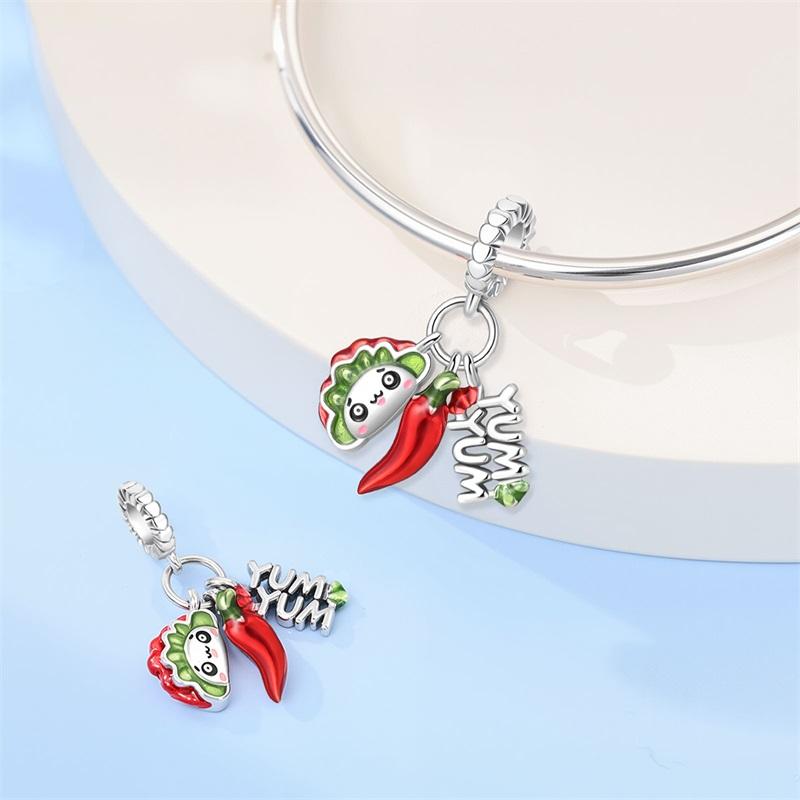 Party Series Charm Copper Feather Music Dance Dangle Pendant Fit Original Charm Bracelets Women Diy Jewelry Gift