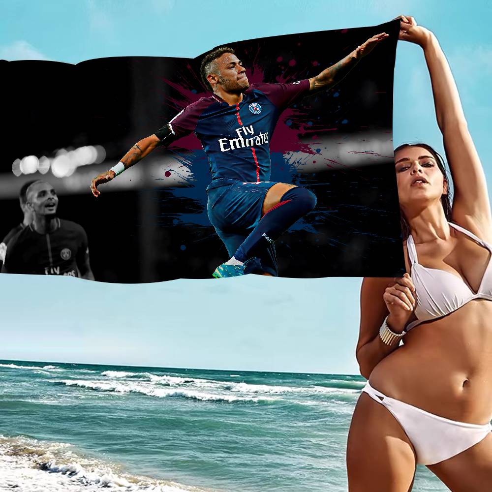 N-Neymar Jr Stella del Calcio Asciugamano da Bagno Microfibra Morbido Assorbente Traspirante Per Bambina Bambini Decorativo Cartone Animato Asciugamano da Spiaggia