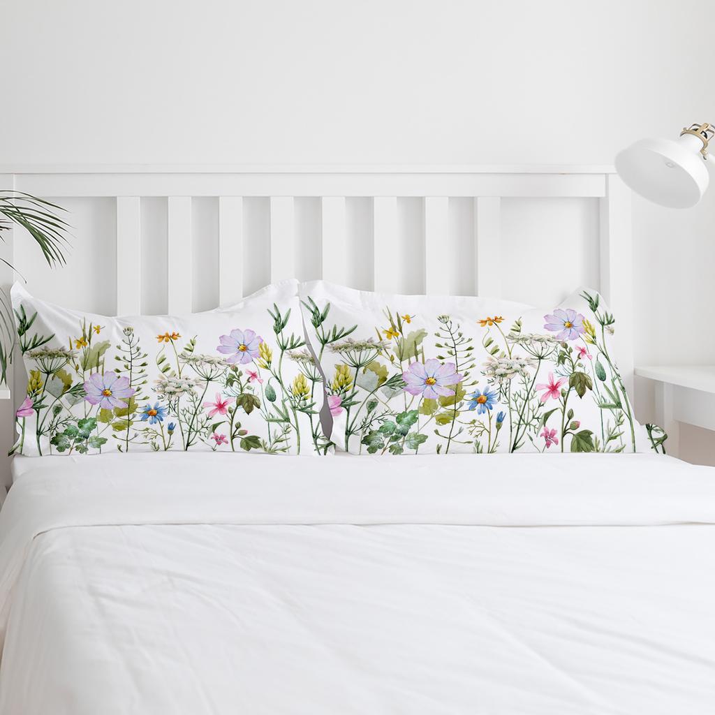 Spring Flower Vanilla Wildflower Duvet Cover With Pillow Case Custom 3pcs Bedding Set Quilt Cover Double Bed Home Textile