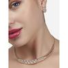 Rose Gold Cubic Zirconia Party Bling Necklace & Earring Set For Women